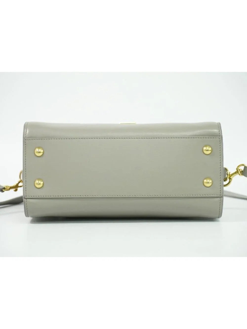 Saint Laurent YSL Baby Cabas 2-Way Shoulder Bag Pochette Leather Gray